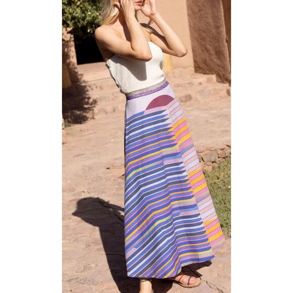 Oliphant SWING SKIRT- SOLSTICE BLUE, $286 Small